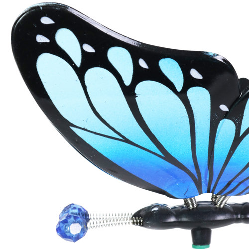 Exhart 6 Piece 4" Windy Wings Butterfly Plant Stake Assortment, 6 x 4.5